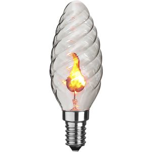 Dekorationspære LED med blafrende flamme - lille fatning (e14)