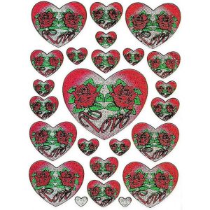 Stickers hjerte rose love