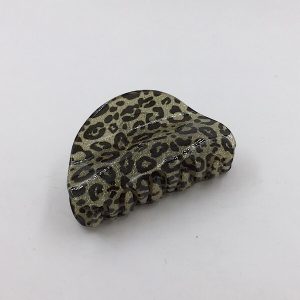 Hårklemme sølv leopard