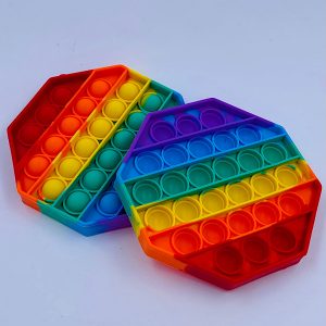 Pop it Fidget Toy Sekskantet Regnbuefarvet Tilbud