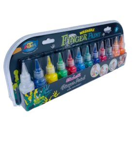 Finger Paint Fingermaling 12 Dunke med 35 ml Maling Krea Tilbud