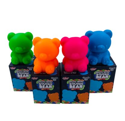 Frugt Duftende Squishy Bamse Fruity Neon Squish Bears Fidget Toy Klemme Bamse Legetøj Tilbud