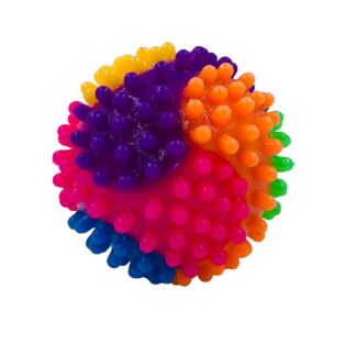 Regnbuebold Spikey Blinkende Gummibold Fidget Toy Legetøj Tilbud