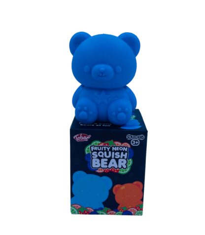 Squishy Bamse Blå med duft af frugt Fruity Neon Squish Bear Fidget Toy Blå Legetøj Tilbud