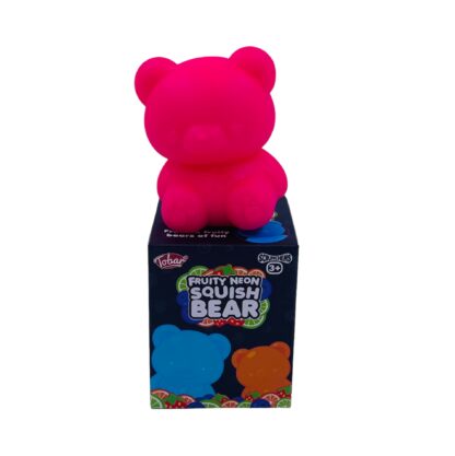 Squishy Bamse med Duft af frugt pink Fruity Neon Squish Bear Fidget Toy Legetøj Tilbud